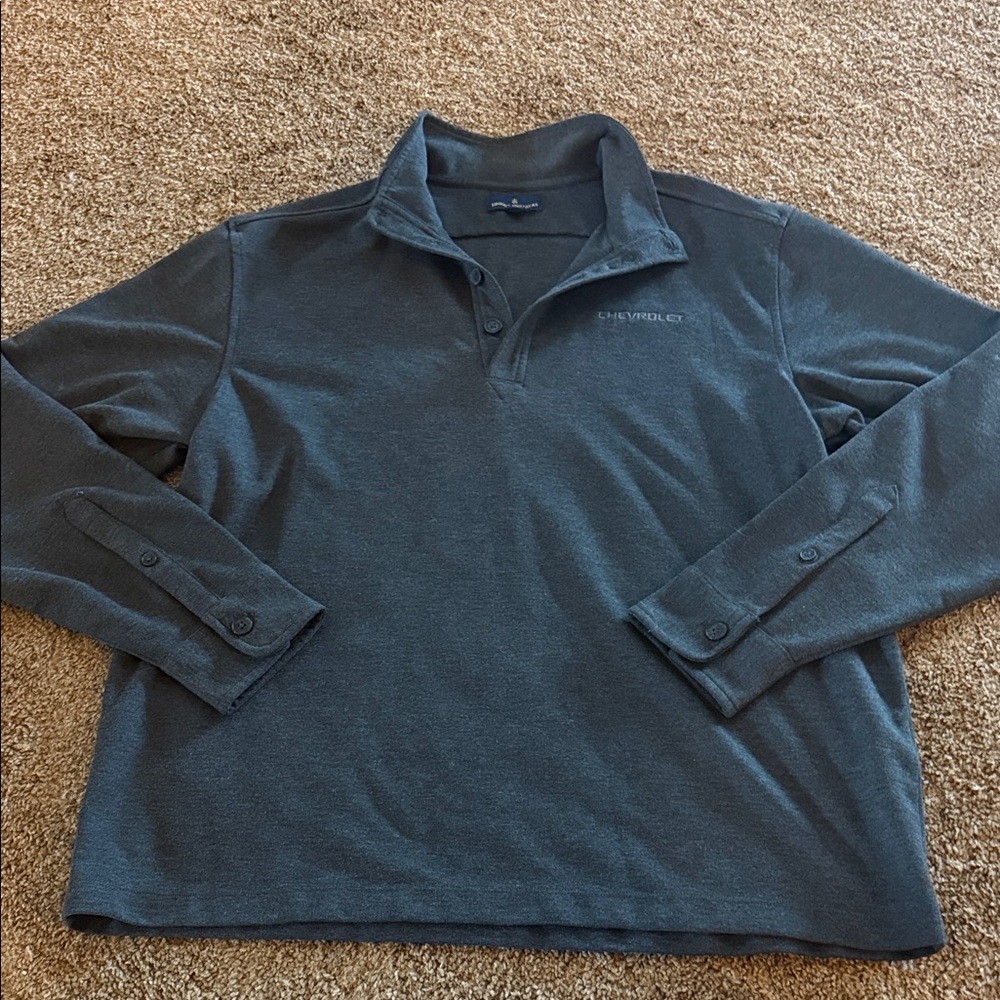 Men’s Brooks Brothers grey pullover long sleeve Chevrolet sz Large